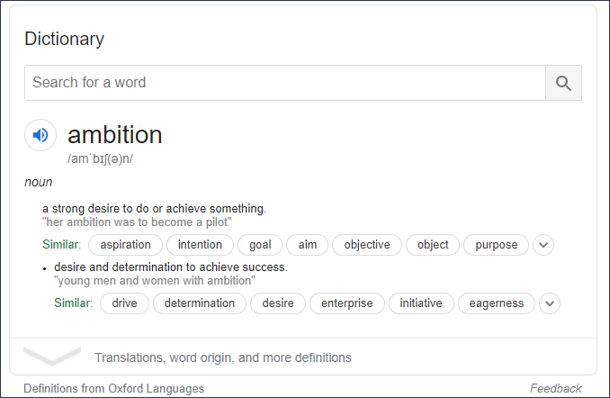 ambition meaning